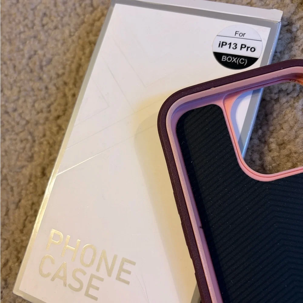 Amazon Black and Pink iPhone 13 Pro Case with Ailun Screen Protector